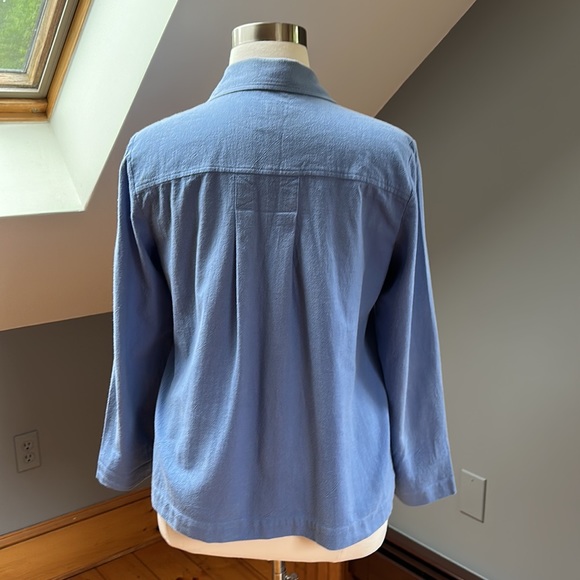 Faded Periwinkle Cotton Shacket — As Is - Picture 4 of 15